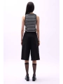 Morliva Halter Yaka Çizgili Crop