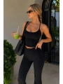 Morliva İp Askılı Bluz Wide Leg Pantolon İkili Takım