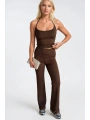 Morliva İp Askılı Bluz Wide Leg Pantolon İkili Takım