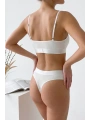 Morliva Kadın Ekru Çıkarılabilir Pedli Fitilli Dantelli Bralet Takımı