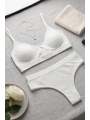 Morliva Kadın Ekru Çıkarılabilir Pedli Fitilli Dantelli Bralet Takımı