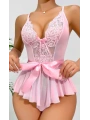 Morliva Kadın  Kontrast Dantel Kemerli Teddy Body Gecelik 2118