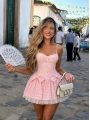 Morliva Kselia Pileli Elbise Pembe