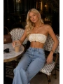 Morliva Lastik Detay Straplez Crop