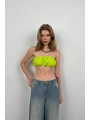 Morliva Lastik Detay Straplez Crop