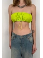 Morliva Lastik Detay Straplez Crop