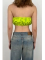 Morliva Lastik Detay Straplez Crop