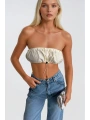 Morliva Lastik Detay Straplez Crop
