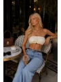 Morliva Lastik Detay Straplez Crop