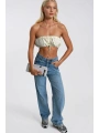 Morliva Lastik Detay Straplez Crop