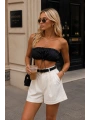 Morliva Lastik Detay Straplez Crop