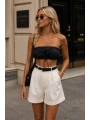 Morliva Lastik Detay Straplez Crop