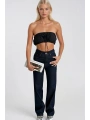 Morliva Lastik Detay Straplez Crop