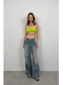 Morliva Lastik Detay Straplez Crop
