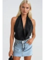 Morliva Lazer Kesim Denim Mini Etek