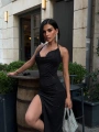 Morliva Midi Boy Gloplu Omuz Fırfır Dress 1067