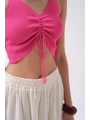 Morliva Ön Büzgülü Crop Bluz