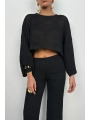 Morliva Oversize Triko Bluz Pantolon Takım