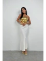 Morliva Parlak Straplez Crop