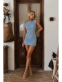 Morliva Saçaklı Kolsuz Mini Denim Elbise