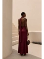Morliva Şal Detay Tek Omuz Maxi Saten Elbise