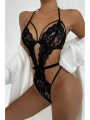 Morliva Şık Siyah Dantelli Babydoll Gecelik TM1297