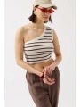 Morliva Tek Omuz Çizgili Crop