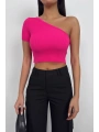 Morliva Tek Omuz Crop Bluz