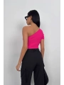 Morliva Tek Omuz Crop Bluz