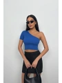 Morliva Tek Omuz Crop Bluz