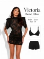 Morliva Victoria Dantel Elbise Siyah
