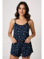 Morliva Yıldız Desenli Lacivert Şortlu Pijama Takımı
