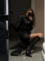 OFFICE ÇİZGİLİ GÖMLEK & ETEK TAKIM SİYAH