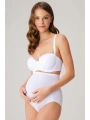 Pamuk ve Modal Kumaş Yüksek Bel Beyaz Hamile Külodu