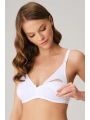 Pamuklu Balensiz Lohusa Önden Açılan Beyaz Emzirme Sütyeni