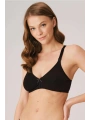 Pamuklu Balensiz Lohusa Önden Açılan Siyah Emzirme Sütyeni