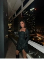 PAYET GLOPLU UZUN KOL ELBİSE YEŞİL