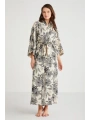 Penye Mood %100  Viskon Çiçek Desen 2li Sabahlık Gecelik Takımı
