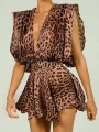 PLUNGE LEOPAR ELBİSE LEOPAR
