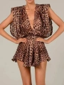 PLUNGE LEOPAR ELBİSE LEOPAR