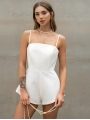 ROSENDA SATEN ŞORTLU TULUM BEYAZ