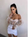SATEN BÜSTİYER & ETEK SET BEYAZ