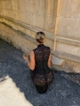 SEDONA CORSET & DANTEL ELBİSE + G-STRİNG SİYAH