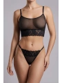 Siyah Dantelli Transparan Bralet ve Tanga Fantazi İç Giyim TM1478