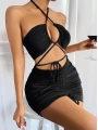 Siyah Şık Fantezi Clup Elbisesi