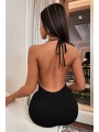 Siyah Sırt Dekolteli Mini Elbise