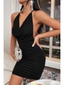 Siyah Sırt Dekolteli Mini Elbise