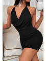 Siyah Sırt Dekolteli Mini Elbise