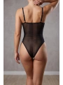 Siyah Transparan Tül Fantazi Bodysuit TM1481