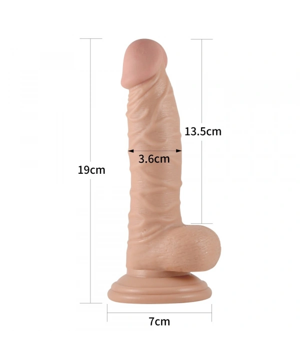19 cm Realistik Vantuzlu Anal Vajinal Dildo Penis